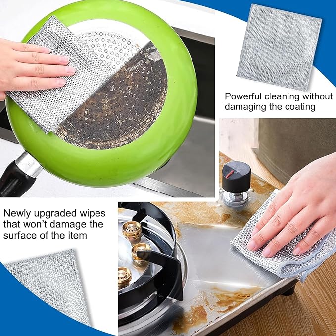 Steel scrubber ideal for efficient kitchen cleaning, ensuring durable and hygienic maintenance of cooking surfaces.