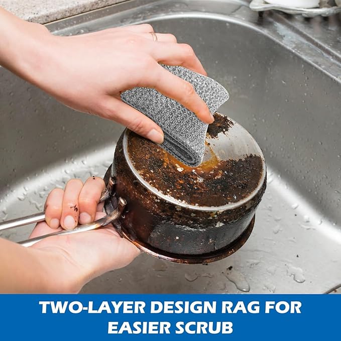 Steel scrubber ideal for efficient kitchen cleaning, ensuring durable and hygienic maintenance of cooking surfaces.