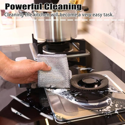 Steel scrubber ideal for efficient kitchen cleaning, ensuring durable and hygienic maintenance of cooking surfaces.