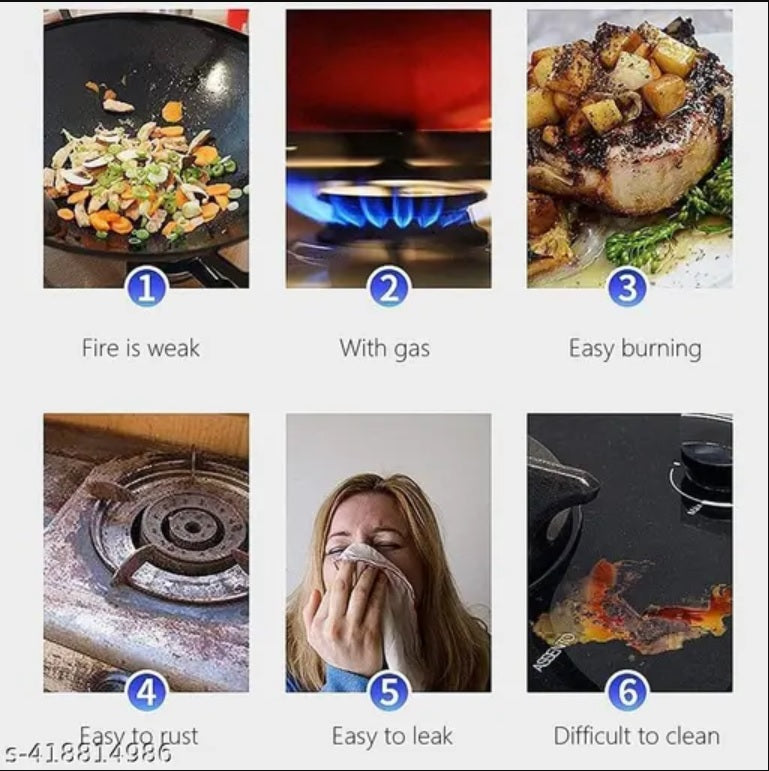 Gas Saver Stand Burner Jali For Home Gas Stove Fire & Windproof Energy Saving Chula Support Stand