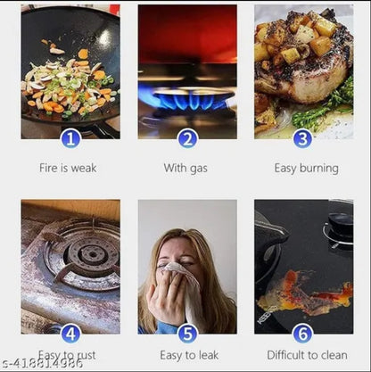 Gas Saver Stand Burner Jali For Home Gas Stove Fire & Windproof Energy Saving Chula Support Stand