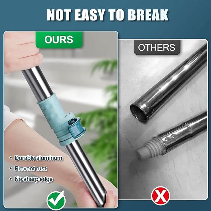 AquaWiz Pro – Self-Squeeze PVA Sponge Mop & Squeegee | Hands-Free, 360° Rotating Multi-Surface Floor Cleaner for Wet & Dry Use.