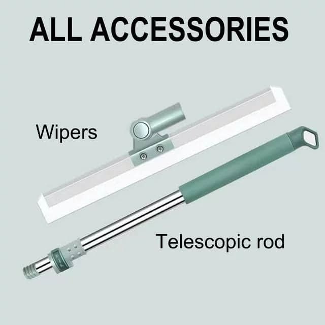 AquaWiz Pro – Self-Squeeze PVA Sponge Mop & Squeegee | Hands-Free, 360° Rotating Multi-Surface Floor Cleaner for Wet & Dry Use.