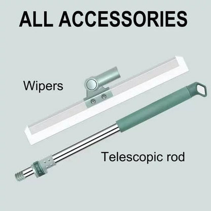 AquaWiz Pro – Self-Squeeze PVA Sponge Mop & Squeegee | Hands-Free, 360° Rotating Multi-Surface Floor Cleaner for Wet & Dry Use.