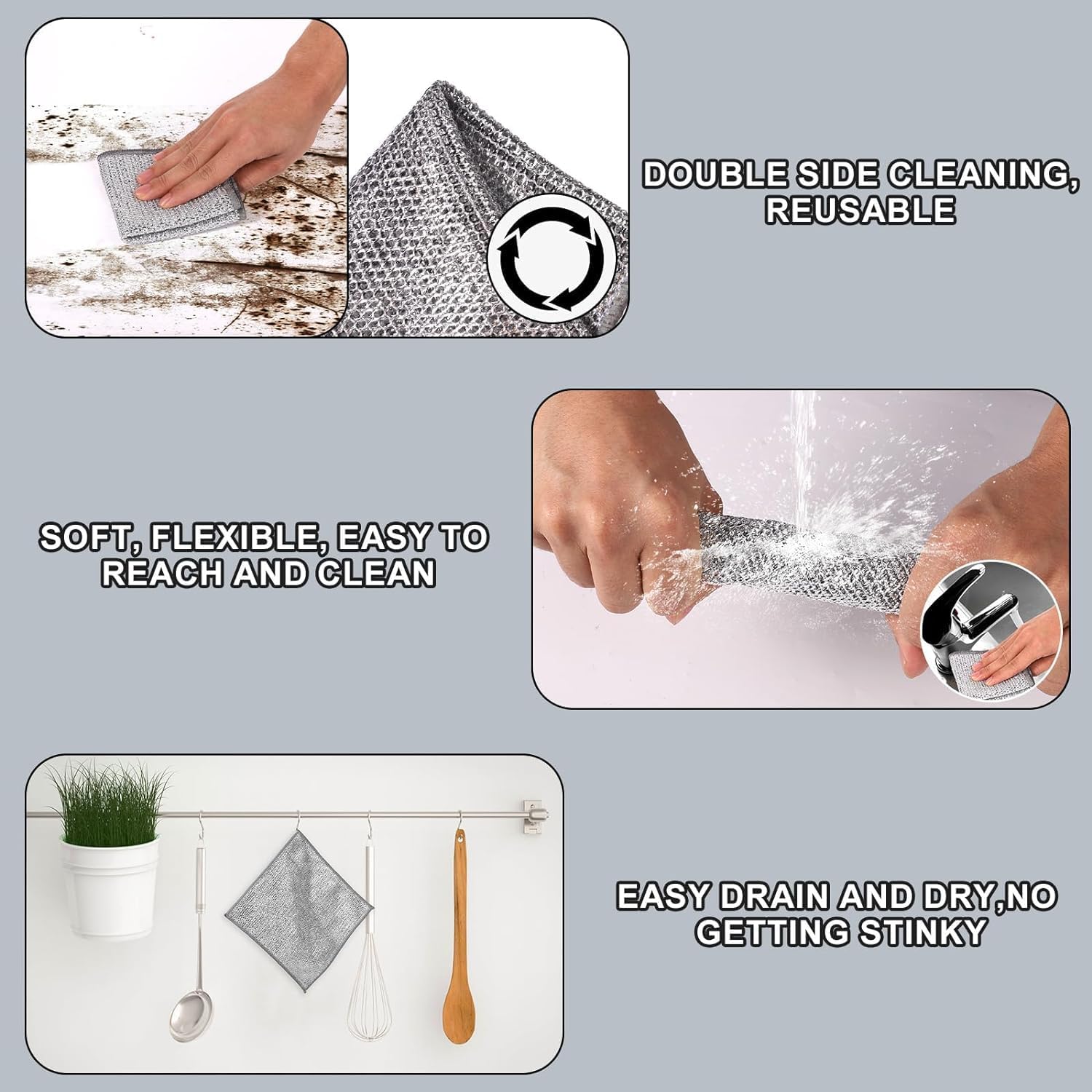 Steel scrubber ideal for efficient kitchen cleaning, ensuring durable and hygienic maintenance of cooking surfaces.