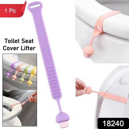 LiftEase™ – Silicone Retractable Toilet Seat Lifter Band | Hygienic, Reusable, Washable Handle Grip for Any Size Lid (1 Pc).