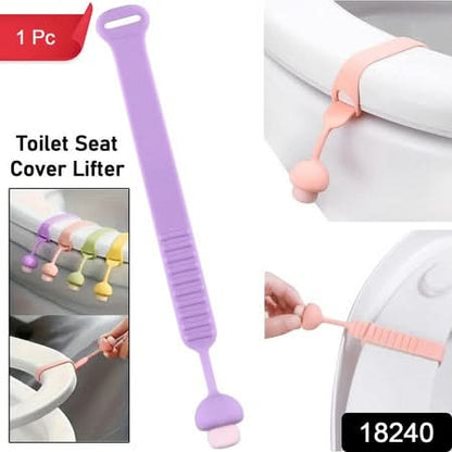 LiftEase™ – Silicone Retractable Toilet Seat Lifter Band | Hygienic, Reusable, Washable Handle Grip for Any Size Lid (1 Pc).