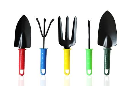 Wukusy GardenMaster – Premium 5-Piece Gardening Hand Tool Set | Anti-Rust, Ergonomic Handles for Digging, Weeding & Transplanting.