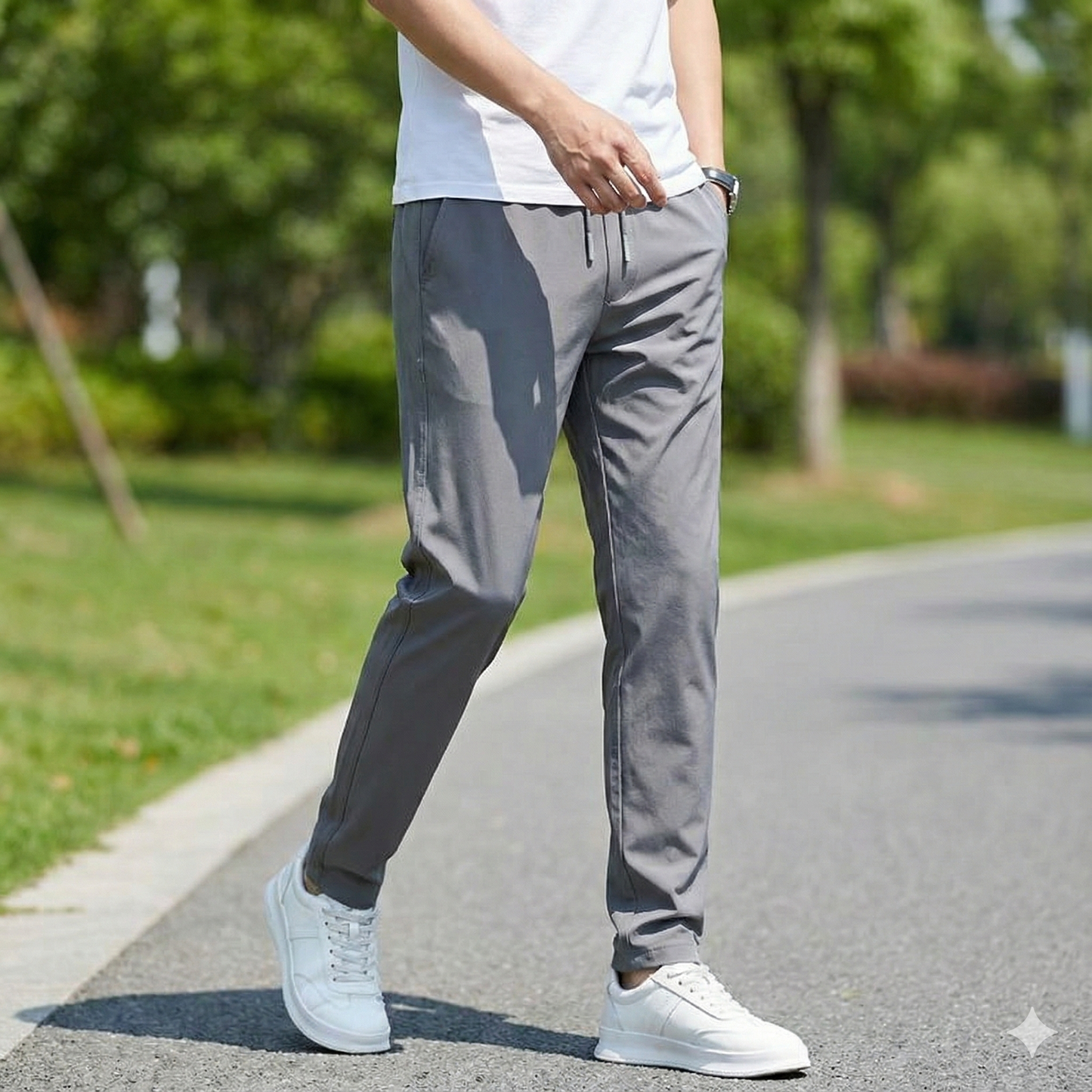 ActiveFlex Pro – Men's Lycra Track Pants Combo (Black & Grey) | 2-Pack, Moisture-Wicking, 4-Way Stretch Joggers