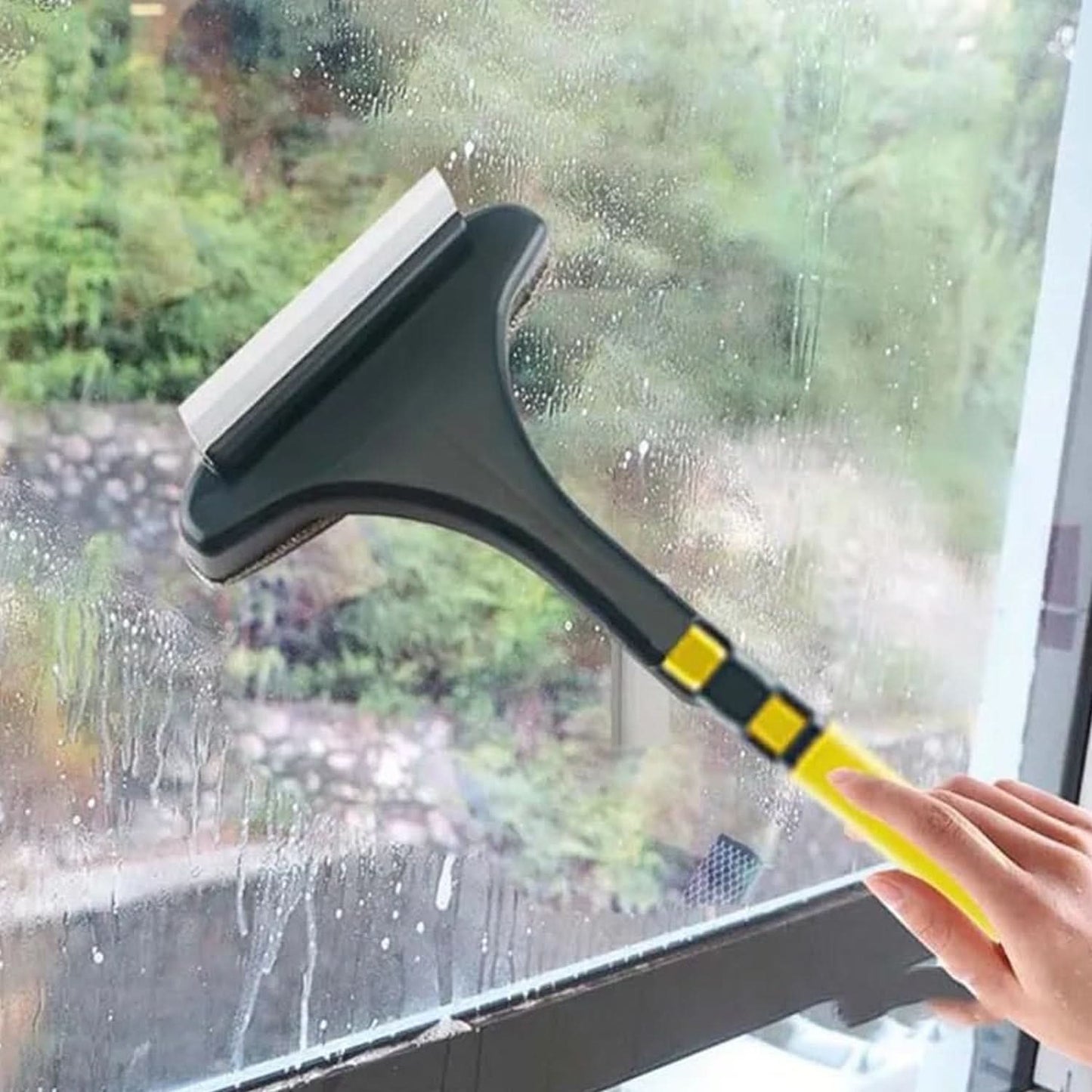 ClearSweep Pro – 2-in-1 Mesh Screen Cleaning Brush & Wiper | Extended Handle Window Net Cleaner & Lint Remover.