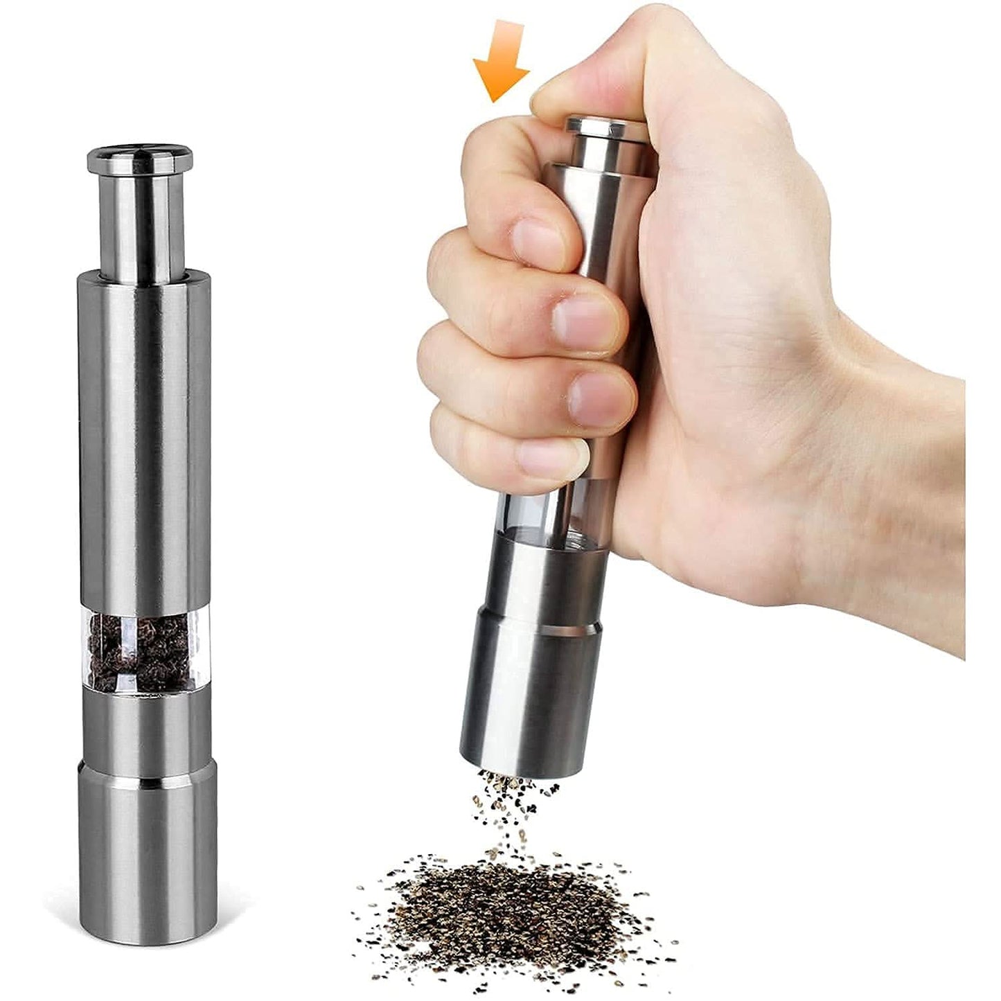 Stainless Steel Thumb Presser Salt And Pepper Grinder (1 Pc).