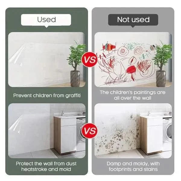 WallGuard Pro – Self-Adhesive Transparent Electrostatic Wall Protection Film | Glue-Free, Scratch-Resistant Clear Film for Kids & Pets (Buy 1 Get 1 Free).