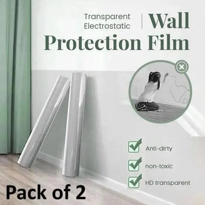 WallGuard Pro – Self-Adhesive Transparent Electrostatic Wall Protection Film | Glue-Free, Scratch-Resistant Clear Film for Kids & Pets (Buy 1 Get 1 Free).