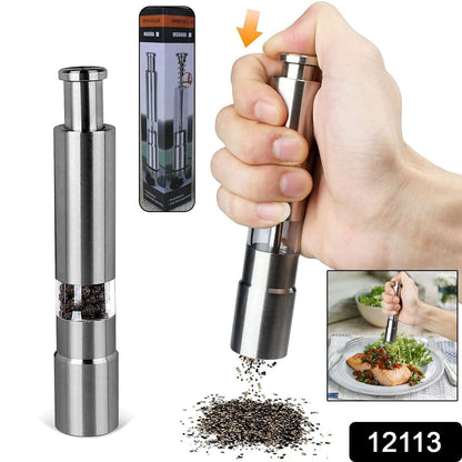 Stainless Steel Thumb Presser Salt And Pepper Grinder (1 Pc).
