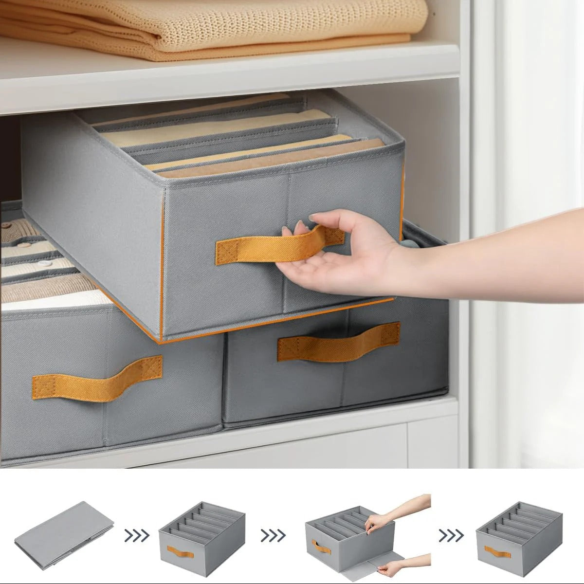 Fold & Stack Dustproof Storage Basket