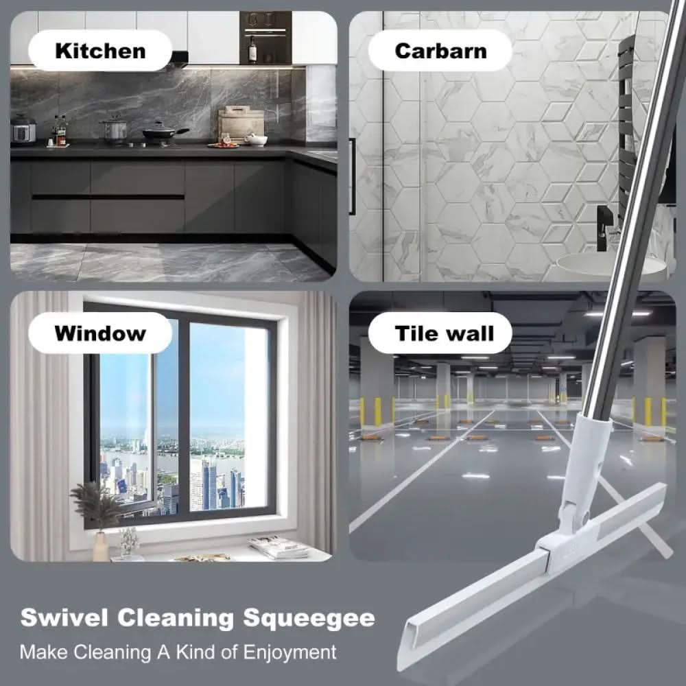 AquaWiz Pro – Self-Squeeze PVA Sponge Mop & Squeegee | Hands-Free, 360° Rotating Multi-Surface Floor Cleaner for Wet & Dry Use.