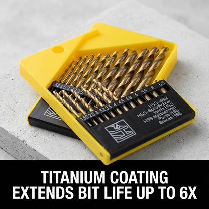 13-Piece HSS Drill Bit Set for Wood, Metal & Wall